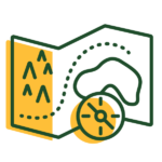 Icon of a map with a compass.