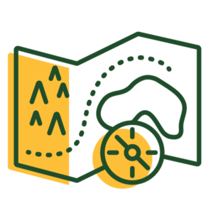 Icon of a map with a compass.